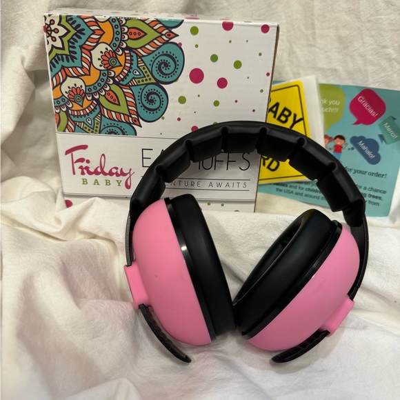 Friday Baby Infant Ear Muffs Pink with adjustable strap. New in Box. - Picture 1 of 7